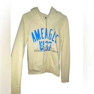 American Eagle Outfitters Pastel Yellow Zip-up Hoodie, Size Medium